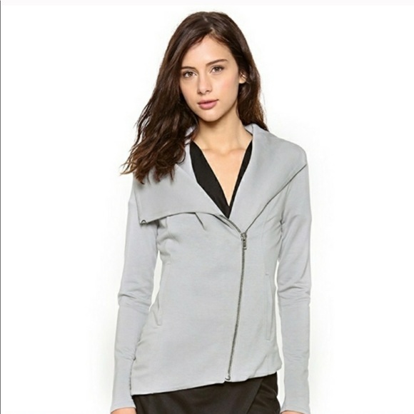 Helmut Lang Jackets & Blazers - Helmut Lang Gray Moto Villous Jersey Jacket Sz M